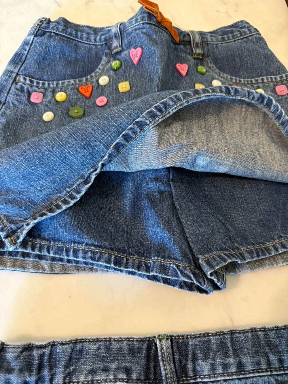 Gymboree Blue Denim Girls' Skirt with Colorful Button Embellishments